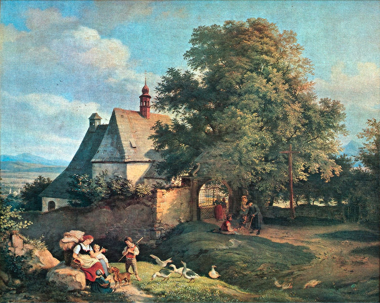 Gemälde von der Friedhofskirche St. Anna, Künstler: Lugwig Richter
